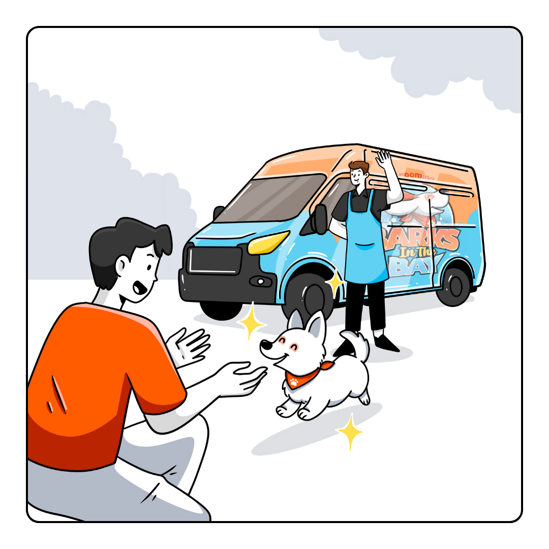 Happy Customer with Reliable Mobile dog grooming