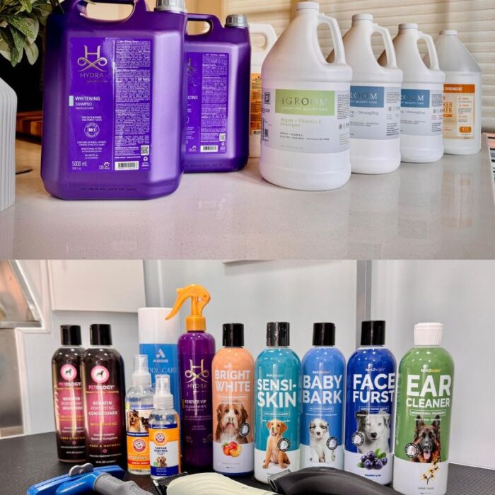 premium shampoo mobile dog grooming golden retriever